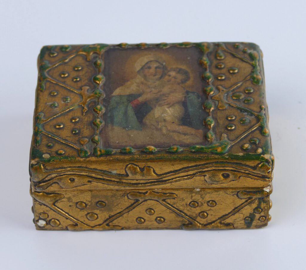 Old wooden jewelry box