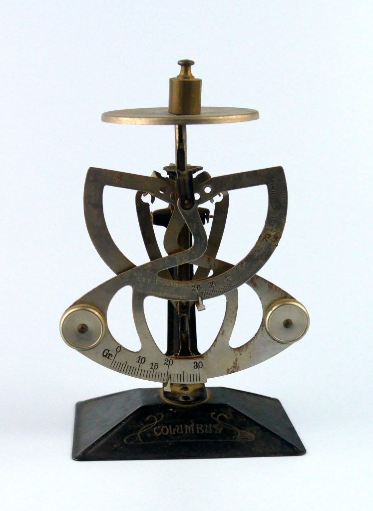 Columbus “Bilateral” Letter Scale, Chrome on Black