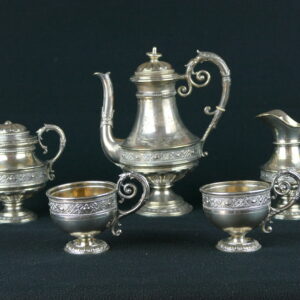 Silver tea set with Neoclassical detailing