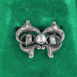 Antique Diamond Bow Brooch