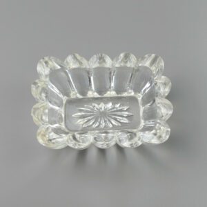 Vintage Pressed Glass Dish with Starburst Base & Scalloped Rim (Clear)