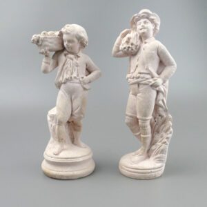 Pair of 1950s Chalkware Harvest Figurines