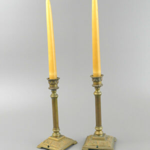 Pair of Antique Brass Lamp Bases / Candlesticks(Wired-Ready)