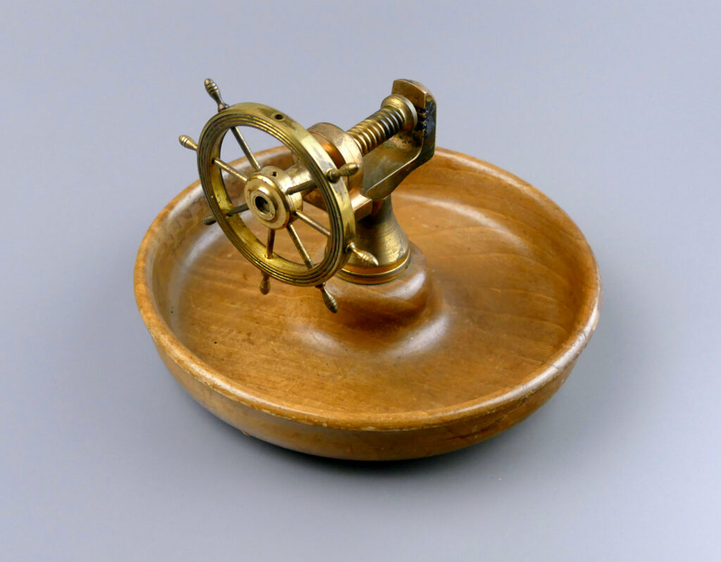 Brass Ship’s Wheel Nutcracker